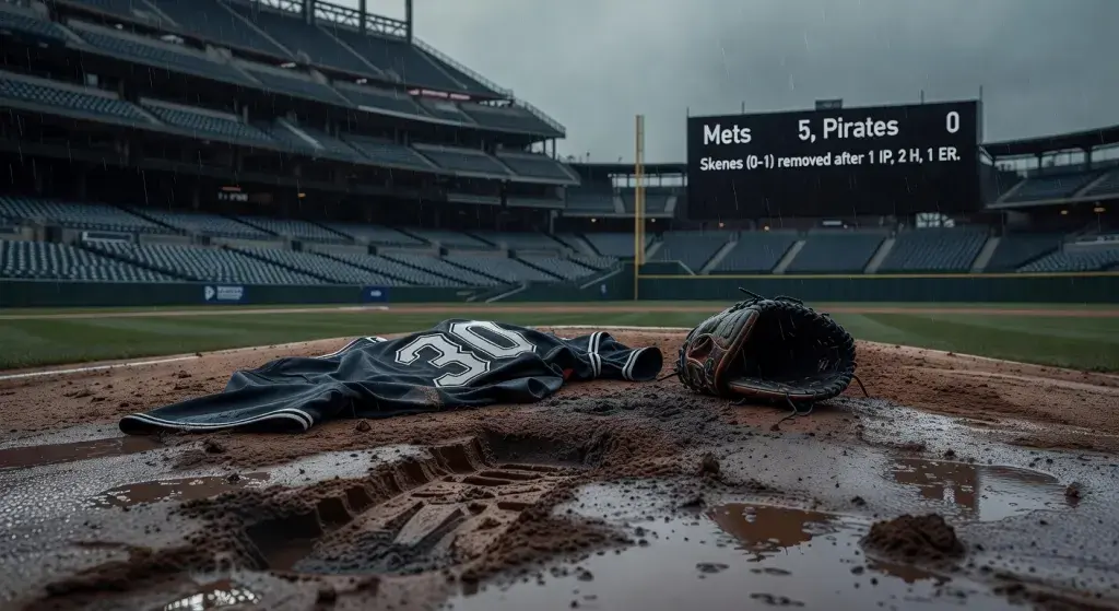 Pittsburgh Pirates pitcher Paul Skenes removed after first inning in season-opening loss to New York Mets