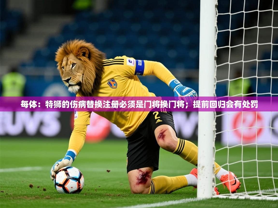 2025mk体育平台网页版入口每体:特狮的伤病替换注册必须是门将换门将;提前回归会有处罚 第3张